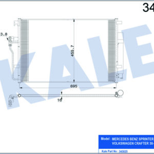 KLIMA RADYATORU MERCEDES SPRINTER 906 06 16 . VW CRAFTER 06 16 - KALE