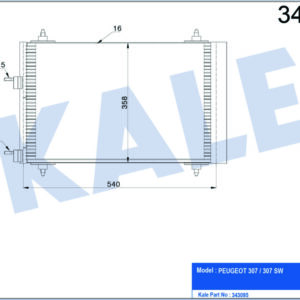 KLİMA KONDENSERİ PEUGEOT P307-P307 BREAK-P307 SW AL-AL - KALE