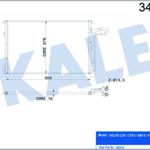 KLİMA KONDENSERİ VOLVO C30-C70 II CONVERTİBLE-S40 II-V50 AL-AL - KALE