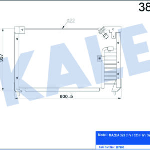 KLİMA KONDENSERİ MAZDA 323C IV-323F IV-323S IV AL-AL 600X337X22 - KALE