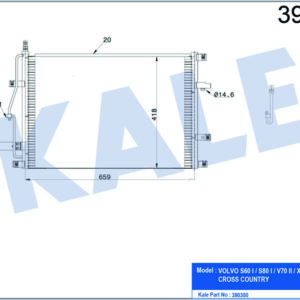 KLİMA KONDENSERİ VOLVO S60 I-S80 I-V70 II-XC70 CROSS COUNTRY AL-AL TÜPLÜ 659X418X20 - KALE