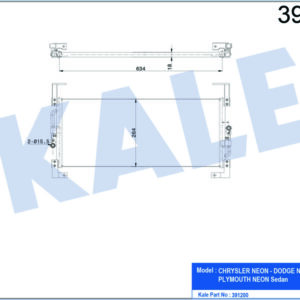 KLİMA KONDENSERİ CHRYSLER NEON AL-AL 695X280X18 - KALE