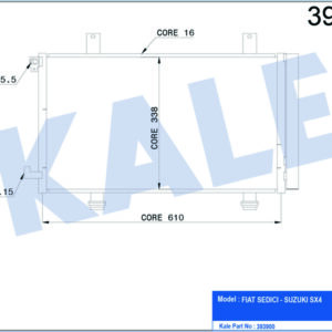 KLİMA KONDENSERİ FIAT SEDICI-SUZUKI SX4 GY AL-AL 629X360X16 - KALE