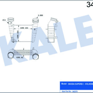 TURBO RADYATÖRÜ INTERCOOLER VW PASSAT-SKODA SUPERB AL-PL-BRZ - KALE