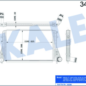 TURBO RADYATÖRÜ INTERCOOLER VW CADDY III-GOLF VI AUDI A3-TT-LEON SKODA OCTAVIA AL-PL-BRZ - KALE