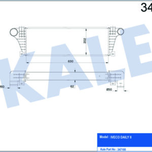 TURBO RADYATÖRÜ INTERCOOLER IVECO DAILY II AL-PL-BRZ 630X202X65 - KALE