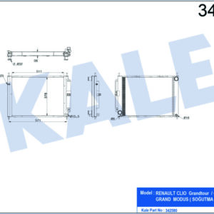 RADYATÖR KONDENSER TÜPLÜ CLIO III-MODUS 1.5 DCI MEK AC 510x382x18 16 - KALE