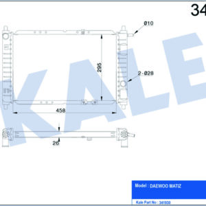 SU RADYATÖRÜ DAEWOO MATIZ 0.8 98 MT BRAZING 458x295x26 - KALE