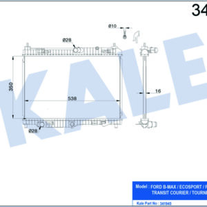 MOTOR SU RADYATORU FIESTA 1.4TDCI 1.6TDCI 1.5TDCI 08 B MAX 1.5TDCI 1.6TDCI 12 TRANSIT COURIER 1.5TDCI 1.6TDCI 14 350 558 18 - KALE