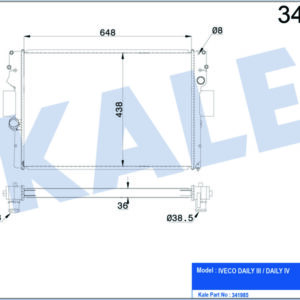 SU RADYATÖRÜ IVECO DAILY III-IV 06-11 MT BRAZING 648x438x36 500039637 - KALE