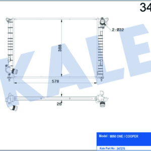 347270 RADYATÖR MİNİ R50 R53 COOPER ONE 01-06 R52 CABRIO 04 - KALE