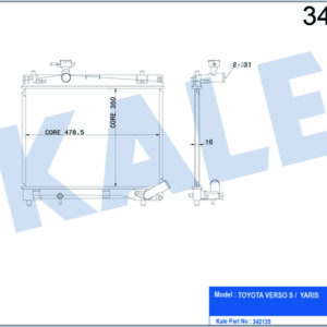 RADYATÖR TOYOTA VERSO S-YARİS AL-PL-BRZ - KALE