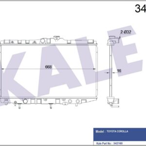 RADYATÖR TOYOTA TOYOTA COROLLA COMPACT-LİFTBACK-WAGON AL-PL-BRZ MEK/OTOM - KALE