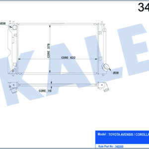 RADYATÖR TOYOTA AVENSIS-TOYOTA COROLLA-VERSO AL-PL-BRZ - KALE