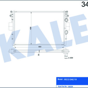 SU RADYATÖRÜ IVECO DAILY III 2.5TD 2.8 99 MT BRAZING 650x428x32 500396428-500396429-504008108 - KALE