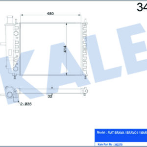 RADYATÖR FIAT BRAVA-BRAVO I-MAREA-MAREA WEEKEND AL-PL-BRZ - KALE