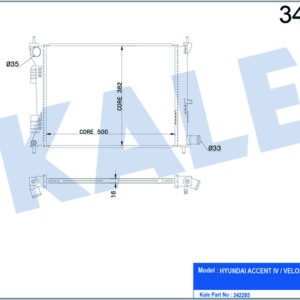 RADYATÖR BRAZİNG ACCENT BLUE 1.4İ-1.6İ- İ20 1.4İ 500x382x16 - KALE