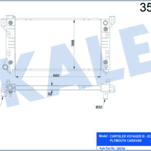 RADYATÖR CHRYLER VOYAGER III AL-PL-BRZ 660X368X32 - KALE