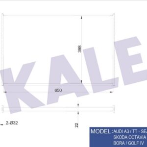 SU RADYATÖRÜ AUDI A3-TT-SEAT LEON-TOLEDO II-SKODA OCTAVIA I-VW BORA-GOLF IV 1.6 1.8T 1.9TDI 98 MT AC NAC BRAZING 650x398x22 1J0121253J-1J0121253N-1J0121253Q-1J0121253AT-1J0121253R - KALE