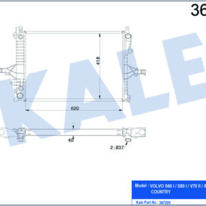 RADYATÖR VOLVO S60 01 10 S80 98-06 V70 00 07 XC70 00 07 - KALE