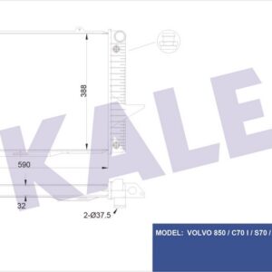 RADYATÖR TURBOLU VOLVO C70 I V70 I 1998-2005 S70 97-00 XC70 97-02 850 93-97 590-388-32 - KALE