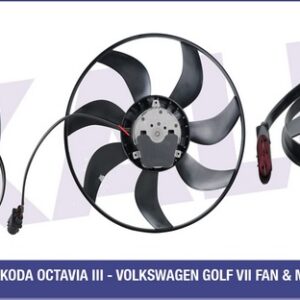 FAN MOTORU PERVANELİ SEAT LEON-SKODA OCTAVIA III-VW GOLF VII 445mm-370W DAVLUMBAZ YOK - KALE