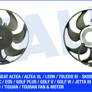 FAN MOTORU DAVLUMBAZLI SAĞ CADDY III-GOLF V-VI-PLUS-JETTA III-IV-PASSAT-SCIROCCO-TOURAN 200W-295mm - KALE