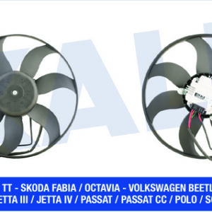 FAN MOTORU DAVLUMBAZLI SOL CADDYIII 1.4-1.4 16V-1.6 04 GOLF V 1.4 TSI-1.6 FSI 03-08 220W-363mm - KALE