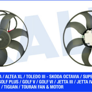 FAN MOTORU DAVLUMBAZLI SOL CADDY III-GOLF V-VI-PLUS-JETTA III-IV-PASSAT-SCIROCCO-TOURAN 300W-363mm - KALE