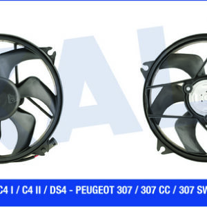 FAN MOTORU PERVANE CITROEN C4 I-II-DS4 PEUGEOT P307-P307 CC-P307 SW 200W-385mm - KALE