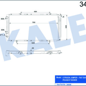 RADYATÖR BOXER-DUCATO-JUMPER 97-02 1.9D-2.5D-2.8HDI AC MEK 790x415x34 - KALE