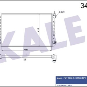 RADYATÖR DOBLO-DOBLO CARGO 1.4 10/05 1.6-1.9D 01 MEK AC AL/PL/BRZ - KALE