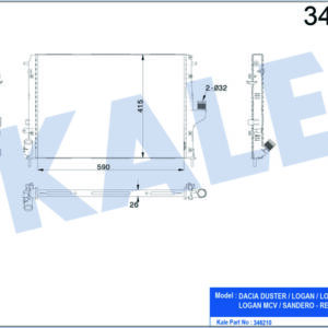 RADYATÖR DACIA DUSTER 10 LOGAN 05 1.5 DCİ Mek.Şanz. / AC AL/PL/BRZ - KALE