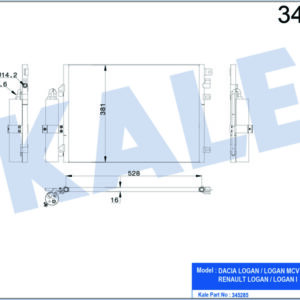 KLİMA KONDENSERİ DACIA SANDERO 1.4İ-1.6 İ 16V BENZİNLİ 08 LOGAN I 1.4İ-1.6İ 04 OTO.-MEK. AL/AL - KALE