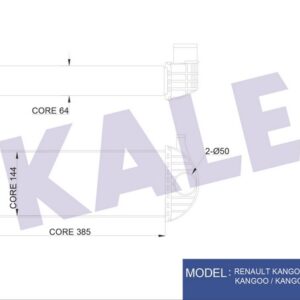 TURBO RADYATÖRÜ INTERCOOLER KNG 1.5 DCİ 08 385x143x64 AL/PL/BRZ - KALE