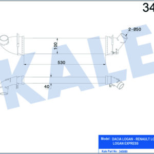 TURBO RADYATÖRÜ INTERCOOLER DACIA LOGAN 04 SANDERO 08 1.5 DCİ 654X113X108 MEK. AL/PL/BRZ - KALE