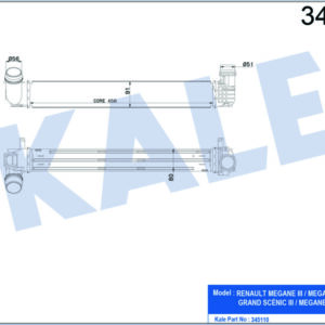 TURBO RADYATÖRÜ INTERCOOLER FLUENCE MGN III-SCENIC III 1.5DCI 09 657x91x80 110LUK AL/PL/BRZ - KALE