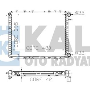 RADYATÖR R19-KNG 1.7 GTX-TXE-TXI 88-95 PİPOSUZ OTOM/MEK AC /- AL/PL/BRZ - KALE