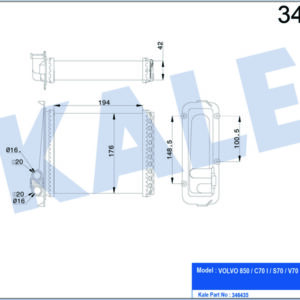 KALORİFER RADYATÖRÜ VOLVO 850 91-96 C70 98-05 S70 97-00 V70 97-00 - KALE