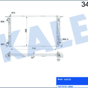 RADYATÖR Q5 3.0 TDİ guattro 08 720x470x32 AC /- MEK OTOM AL/PL/BRZ - KALE