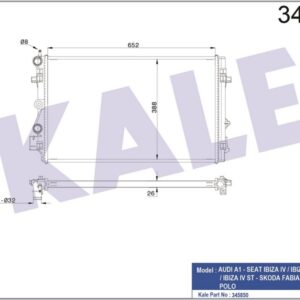 RADYATÖR A1-IBIZA V-POLO 1.2-1.4-1.6 09 MEK 652x398x26 AL/PL/BRZ - KALE