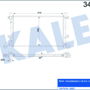 RADYATÖR LT28-35-LT28-46 2.5TDI-2.8TDI AC KLİMASIZ MEK 679x399x26 AL/PL/BRZ - KALE