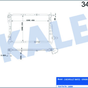 RADYATÖR CHEVROLET MATIZ 0.8-0.8 LPG- 1.0-1.0 LPG-SPARK 0.8-1.0 SX 05 AL/PL/BRZ - KALE