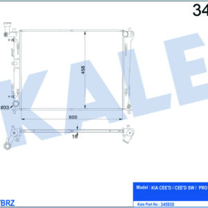 RADYATÖR KIA CEED-PRO CEED 1.4-1.6-2.0 07-12 600x455x16 AC /- OTOM AL/PL/BRZ - KALE