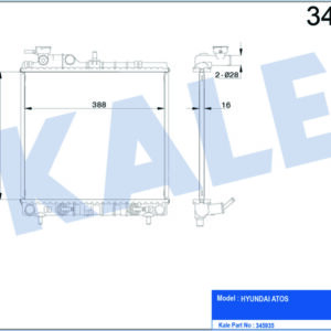 RADYATÖR HYUNDAI ATOS 1.0i 12V 97-04 OTOM 355x388x16 AL/PL/BRZ - KALE