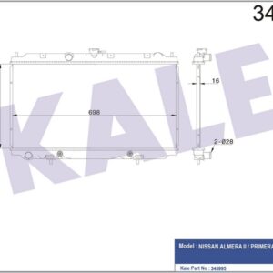 RADYATÖR NISSAN ALMERA 1.8 00 PRIMERA 1.6-1.8 02 360x689x16 AC /- OTOM AL/PL/BRZ - KALE