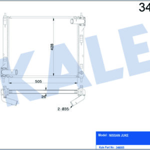 RADYATÖR NISSAN JUKE 1.6 10 MEK 508x428x26 AL/PL/BRZ - KALE