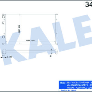 RADYATÖR GOLF 3-LUPO-POLO CLASIC-CADDY 2-CORDOBA-IBIZA II-1.6-2.0 16V-1.9 TDI AC MEK AL/PL/BRZ - KALE