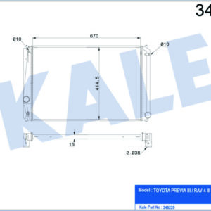 RADYATÖR TOYOTA RAV4 2.0 06 670x418x16 AL/PL/BRZ - KALE