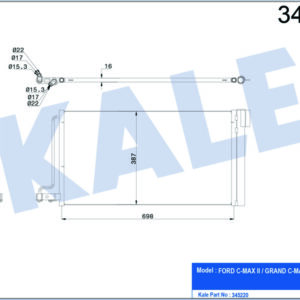 KLIMA RADYATORU KONDANSER FOCUS III 1.6TI 16V 11 C MAX GRAND C MAX 1.6TI 16V 1 BENZINLI - KALE